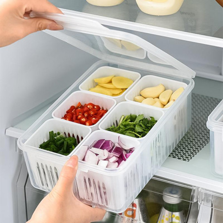 6 Grid Fridge Storage Box Container
